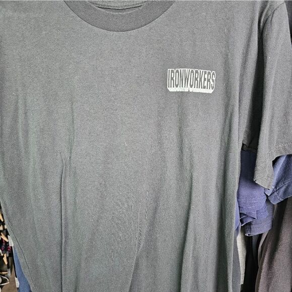 T-shirt men Gray size L union stands tall for American job 154 - Picture 2 of 3